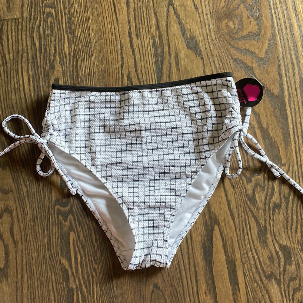 NWT NOBO checkered high waisted swim bottoms